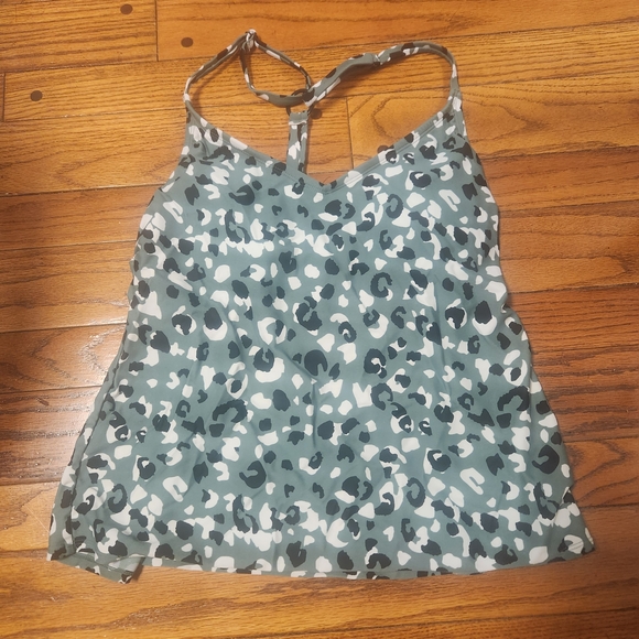 Kona Sol Other - Kona Sol Gray and White Leopard Print Swim Top